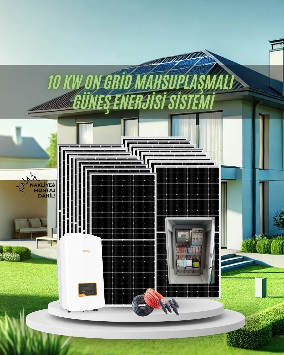 PAKET-4 10 KW ON GRİD MAHSUPLAŞMALI GÜNEŞ ENERJİ SİSTEMİ