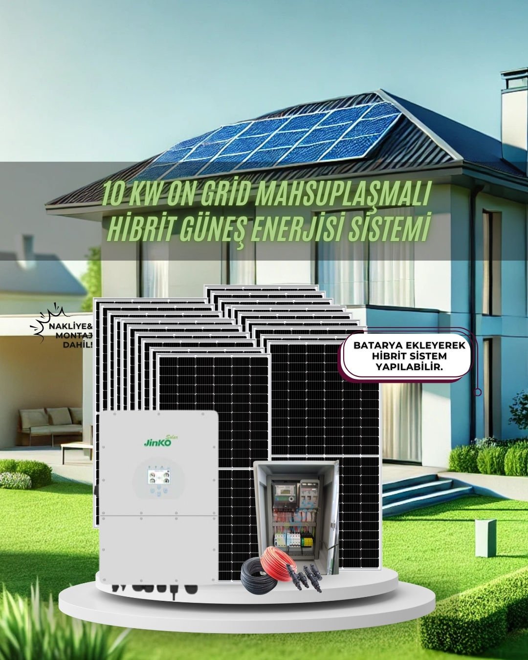 PAKET-5 10 KW ON GRİD MAHSUPLAŞMALI HİBRİT GÜNEŞ ENERJİ SİSTEMİ