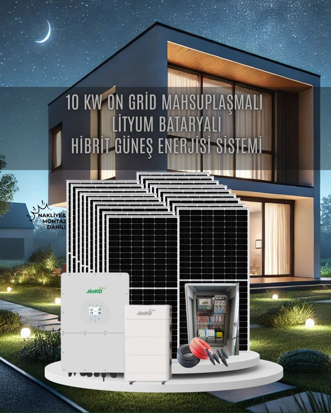 PAKET-7 10 KW ON GRİD MAHSUPLAŞMALI BATARYALI HİBRİT GÜNEŞ ENERJİ SİSTEMİ