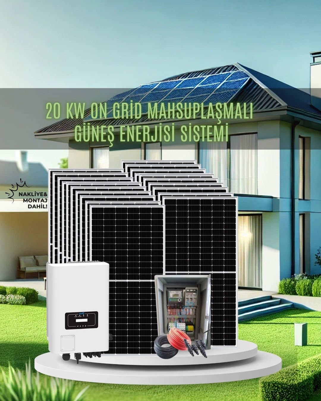 PAKET-6 20 KW ON GRİD MAHSUPLAŞMALI GÜNEŞ ENERJİ SİSTEMİ