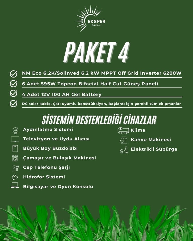 PAKET-4 OFF GRİD GÜNEŞ ENERJİ SİSTEMİ