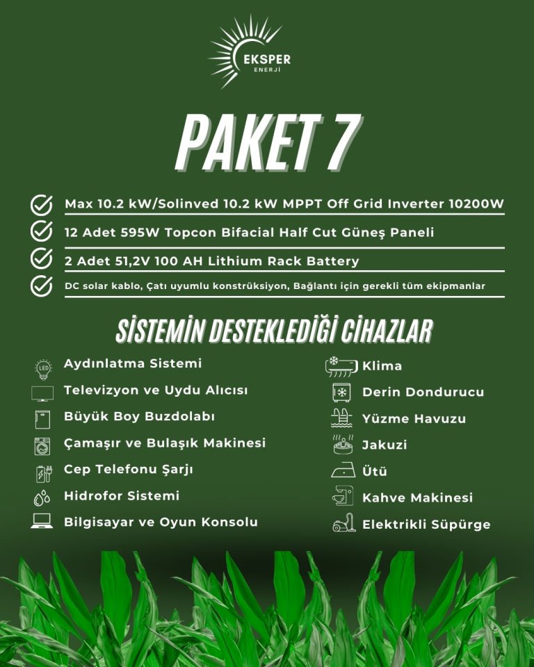 PAKET-7 OFF GRİD GÜNEŞ ENERJİ SİSTEMİ