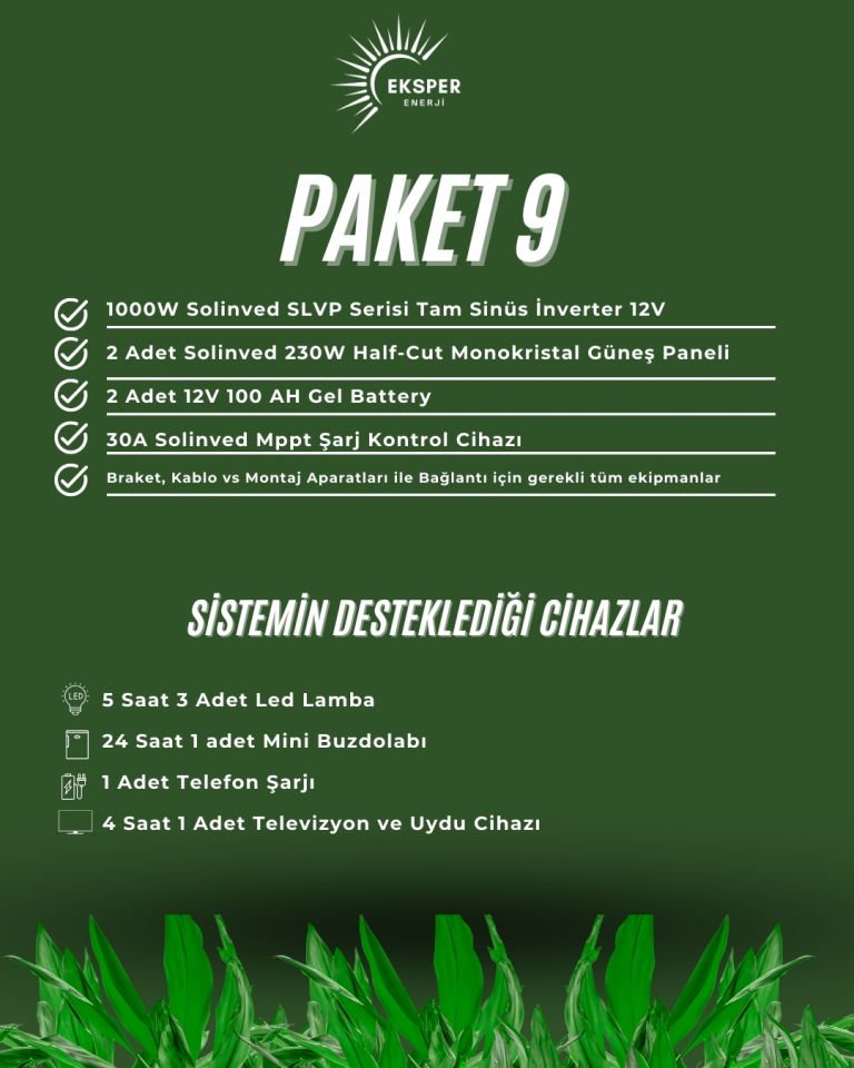 PAKET-1 OFF GRİD KARAVAN GÜNEŞ ENERJİ SİSTEMİ
