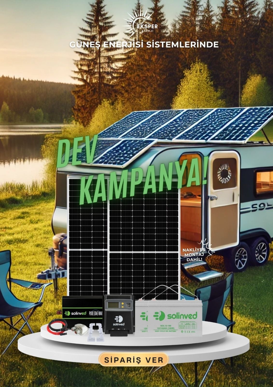 PAKET-1 OFF GRİD KARAVAN GÜNEŞ ENERJİ SİSTEMİ